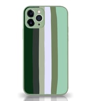 PrintiFy Apple iPhone 11 Pro Max Kamera Korumalı Yeşil Gökkuşağı Desenli Cam Kapak Yeşil