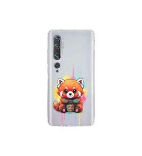 Xiaomi Mi Note 10 ile Uyumlu Splash Tilki Tasarımlı Şeffaf Silikon Kılıf