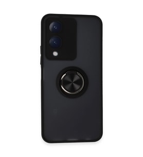 Vivo Y17s Kılıf Montreal Yüzüklü Kapak - Siyah