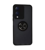 Vivo Y17s Kılıf Montreal Yüzüklü Kapak - Siyah