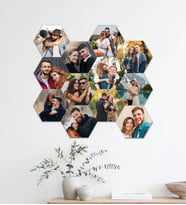 Kişiye Özel 12 Fotoğraflı Altıgen Mdf Tablo