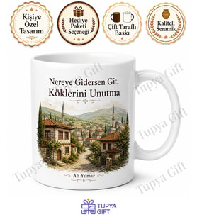 Memleketini Özleyene Hediye Baskılı Kupa Bardak Memleket Özlemi Porselen Mug