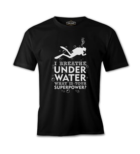 Breathe Underwater Siyah Erkek Tshirt