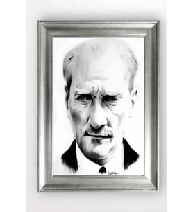 Gümüş Çerçeveli Atatürk Tablo a238
