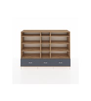 Hyperion Dolap 12 Raflı 3 Çekmeceli  220x44x163 Çam-Çam/Antrasit