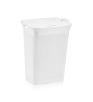 Omnipazar SY-4630 Plastik Safir Kirli Çamaşır Sepeti 55 lt Beyaz