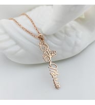 Vaoov 925 Ayar Gümüş Gül İsim Kolye (Gold)