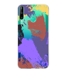Huawei P40 Lite E Uyumlu Kapak Brush Stroke Tasarımlı Şeffaf Silikon Kılıf