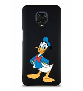 Xiaomi Redmi Note 9 Pro Soft Premier Kapak Donald Duck-C Tasarımlı Silikon Kılıf - Siyah (Şeffaf)