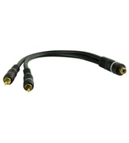 Powermaster PM-690 Siyah 1 Dişi 2 Erkek RCA Y Kablo 25 Cm Ses ve Anfi Bağlantı Kablosu