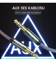 3.5mm Jack TRS Hi-Fi Örgülü AUX Ses Kablosu 3 Metre