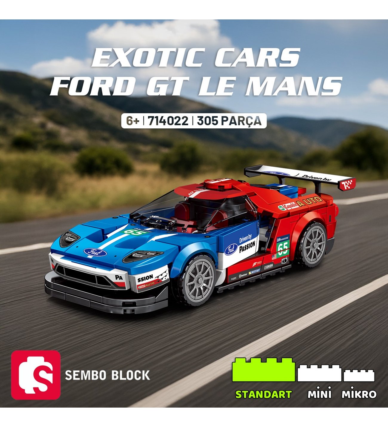 Sembo Block Ford GT Le Mans Yapı Bloğu Seti 305 Parça