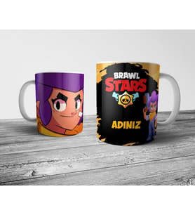 Pixxa  Brawl Stars Shelly Kişiye Özel İsimli Kupa Bardak