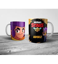 Pixxa  Brawl Stars Shelly Kişiye Özel İsimli Kupa Bardak