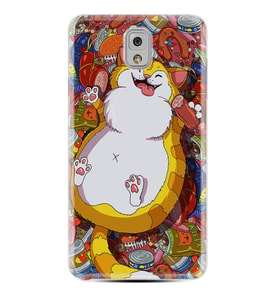 Samsung Note 3 4 5 8 9 20 Ultra 10 Lite Kılıf Desenli Silikon Tombul Kedi 1739