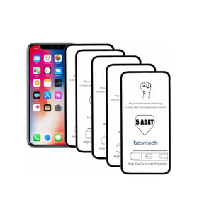Apple Uyumlu iPhone X İle Ekran Koruyucu Tam Kaplayan 5li Set