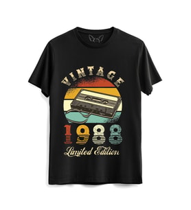Vintage 1988 Limeted Edition Siyah Tshirt