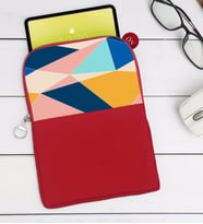 BK Gift Modern Art Tasarımlı Taşınabilir Koruyucu Tablet Kılıfı & Organizer Çanta - Kırmızı-2