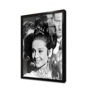 Audrey Hepburn Çerçeveli Cam Tablo