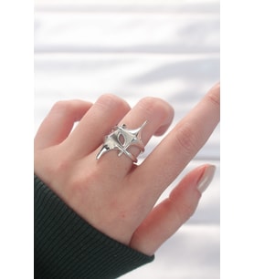 Yıldız Model Silver Renk Ayarlanabilir Yüzük TJ-BYK3143