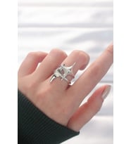 Yıldız Model Silver Renk Ayarlanabilir Yüzük TJ-BYK3143