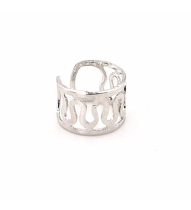 PARLAK GÜMÜŞ RENKLİ EARCUFF KIKIRDAK KÜPE SARMAL DESENLİ  EX091
