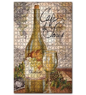 Cakapuzzle Chardonnay Şarap Afişi Görseli Puzzle Yapboz MDF (Ahşap) (120 Parça)
