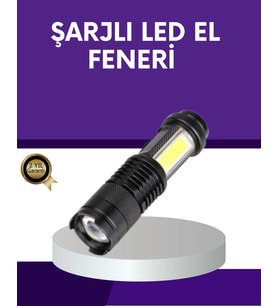 Şarjlı Mini Led El Feneri 2000 Lümen Su Geçirmez