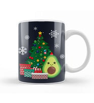 Happy Avocado Around The Christmas Tree Kupa Bardak Porselen