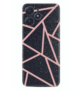 Xiaomi Poco M6 Pro 5G Kılıf Desenli Silikon Pembe Şeritli Mermer 1312