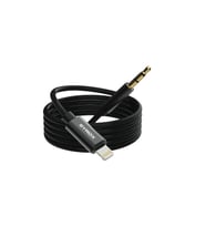 Syrox DT24L-J Lightning - 3.5mm AUX 1mt Dönüştürücü Ses Kablosu - Siyah