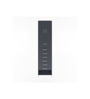 Hyperion Dolap 2 Raflı 7 Çekmeceli 2 Kapaklı 60x44x243 Antrasit-Antrasit