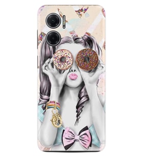 Xiaomi Redmi Note 11E Kılıf Resimli Desenli Baskılı Silikon Donut Girl 1408