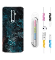 Oppo Reno 2Z 4 Lite 4 Pro 5 6 7 A31 Kılıf Kablo Koruma Spiral Silikon Colorful Abstract 1384