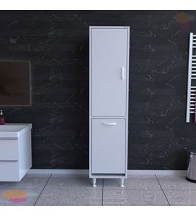 MODİLAYN FORBEST  40 x 135 cm Çok Amaçlı Banyo Dolabı Mutfak Dolabı Düzenleyici Dolaplar  (Beyaz)