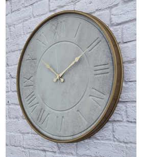 Markakanvas Metal Kasalı Beton Renkli Duvar Saati   ( Çap 50 cm - 80 cm ) (Altın)