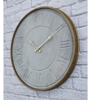 Markakanvas Metal Kasalı Beton Renkli Duvar Saati   ( Çap 50 cm - 80 cm ) (Altın)