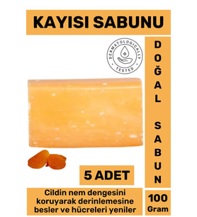 Doğal Güzel Kokulu Cilt Besleyici Yenileyici Saç Dökülmesine Karşı Organik Kayısı Sabunu 5 Adet