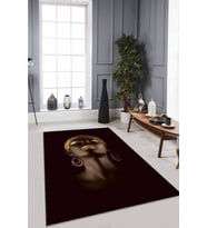 Siyah Arap Kızı Zenci Kız Kaymaz Taban Dekoratif Halı RV332 - 100 x 160 cm