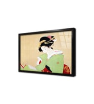 Japon Kadın Çerçeveli Cam Tablo