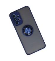 ERTAN Samsung Galaxy A23 4G Kılıf Montreal Yüzüklü Silikon Kapak - Lacivert