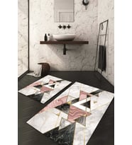 Dijital Baskılı Kaymaz Taban Yıkanabilir 2'li Klozet Takımı Banyo Paspası NDKZ-HT-299 (Gri)