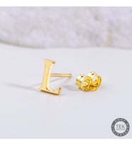 14 Ayar Altın L Harf Küpe 0,38 gr