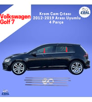 Vw Golf 7 Krom Cam Çıtası 4 Parça 2012-2019 Arası P. Çelik