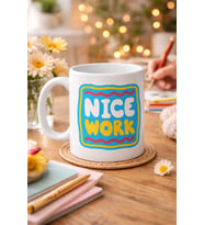 Northcity Nice Work Yazılı Porselen Kupa - Model 147 Motivasyon ve Tebrik Hediye Fikri