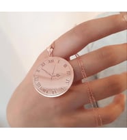 Saat Model 925 Ayar Gümüş Özel Tasarım Unisex Hediyelik Kolye