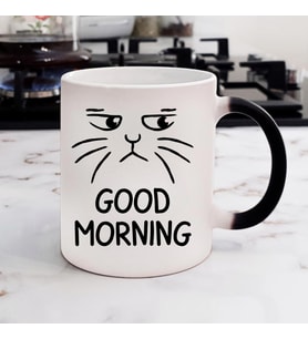 Gifttime Good Morning Kedi Tasarımlı Sihirli Kupa