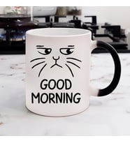 Gifttime Good Morning Kedi Tasarımlı Sihirli Kupa