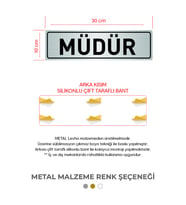 MeyArt Sac Levha MÜDÜR Kapı Yönlendirme Arkası Çift Taraflı Bant 30x10cm