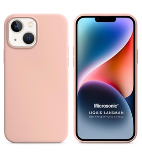 Microsonic Apple iPhone 14 Plus Kılıf Liquid Lansman Silikon Kum Pembesi